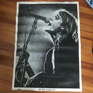 Rare 90s Kurt kurdt cobain nirvana photo poster